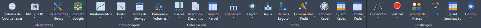 Aba ENGTEC no Ribbon do Civil 3D